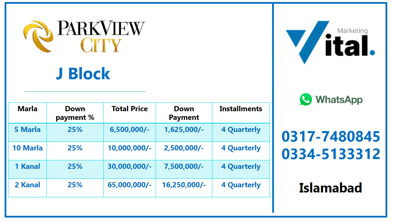Park view city Islamabad j block plot for sale